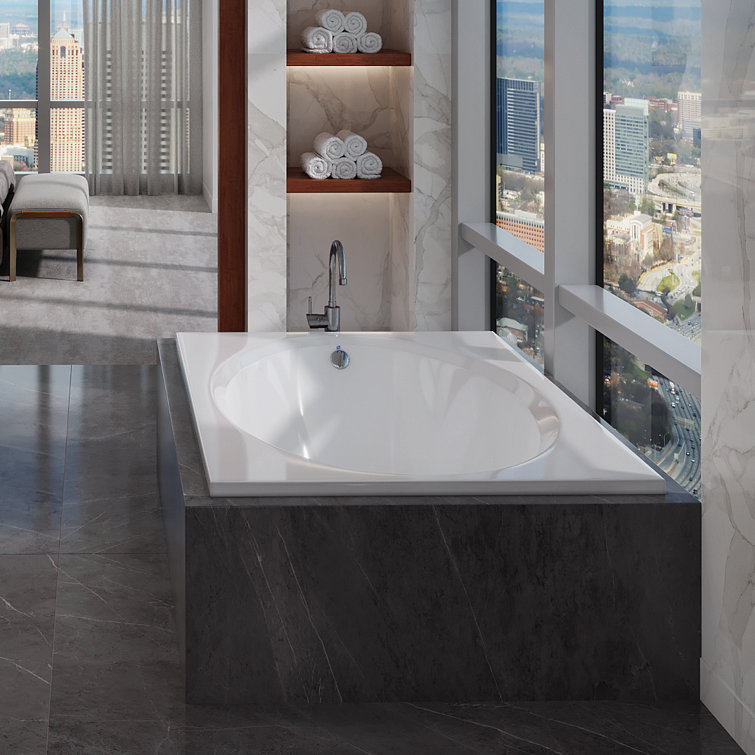 Malibu Home Delray 60" x 42" Drop in/Undermount Soaking Bathtub